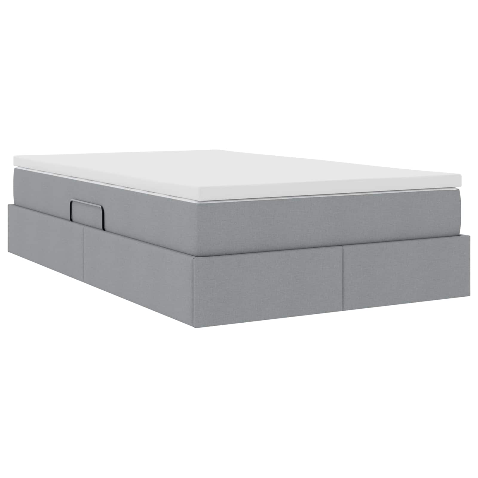 Lit avec rangement et matelas Gris clair 120 x 190 cm Polyester - XIOS