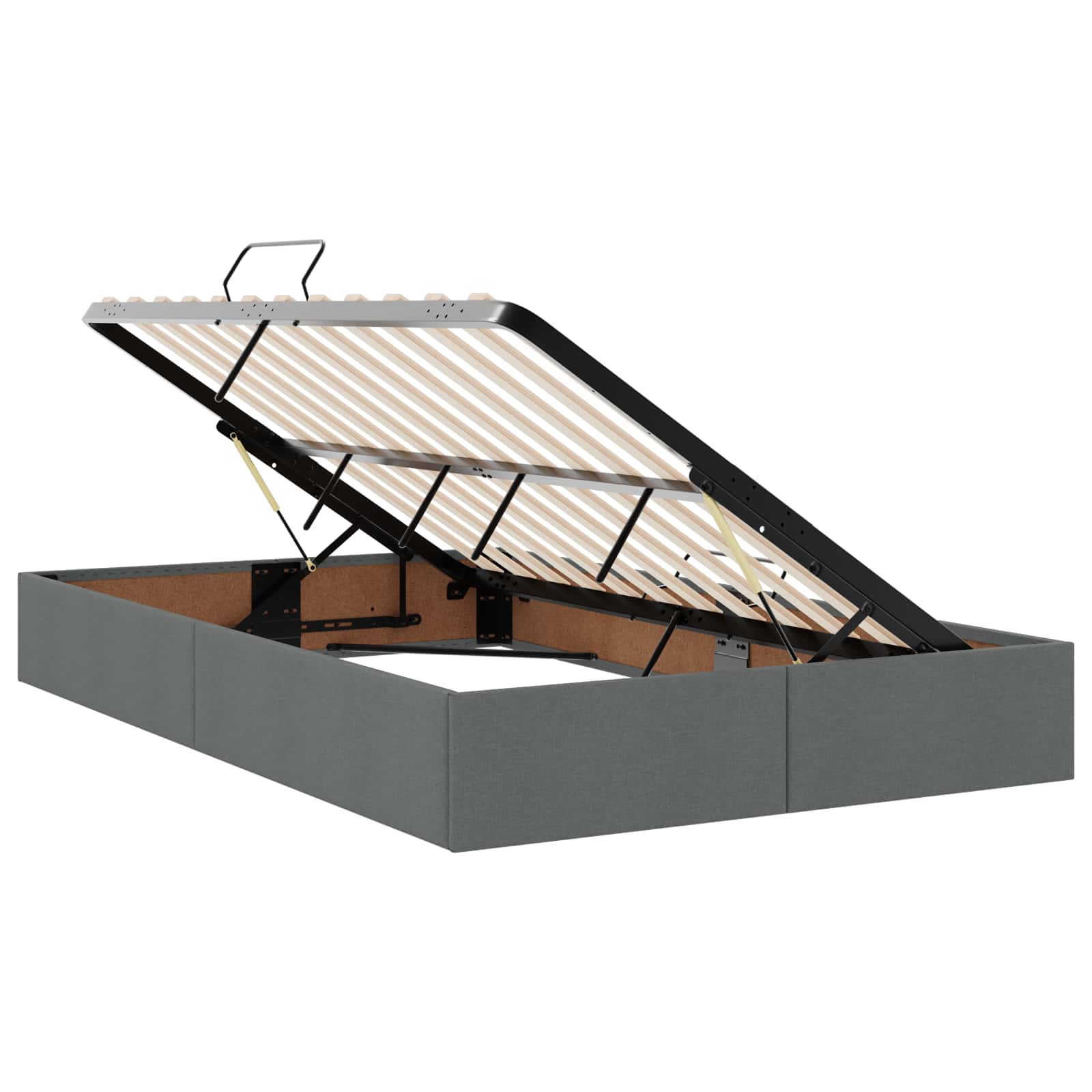 Lit avec rangement et matelas Gris foncé 120 x 190 cm Polyester - XIOS