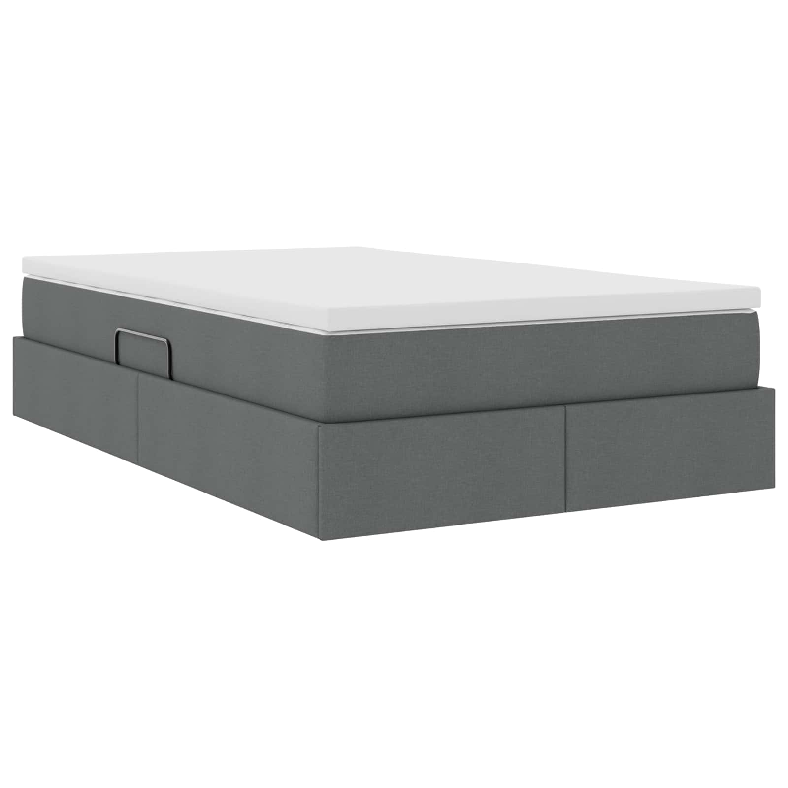Lit avec rangement et matelas Gris foncé 120 x 190 cm Polyester - XIOS