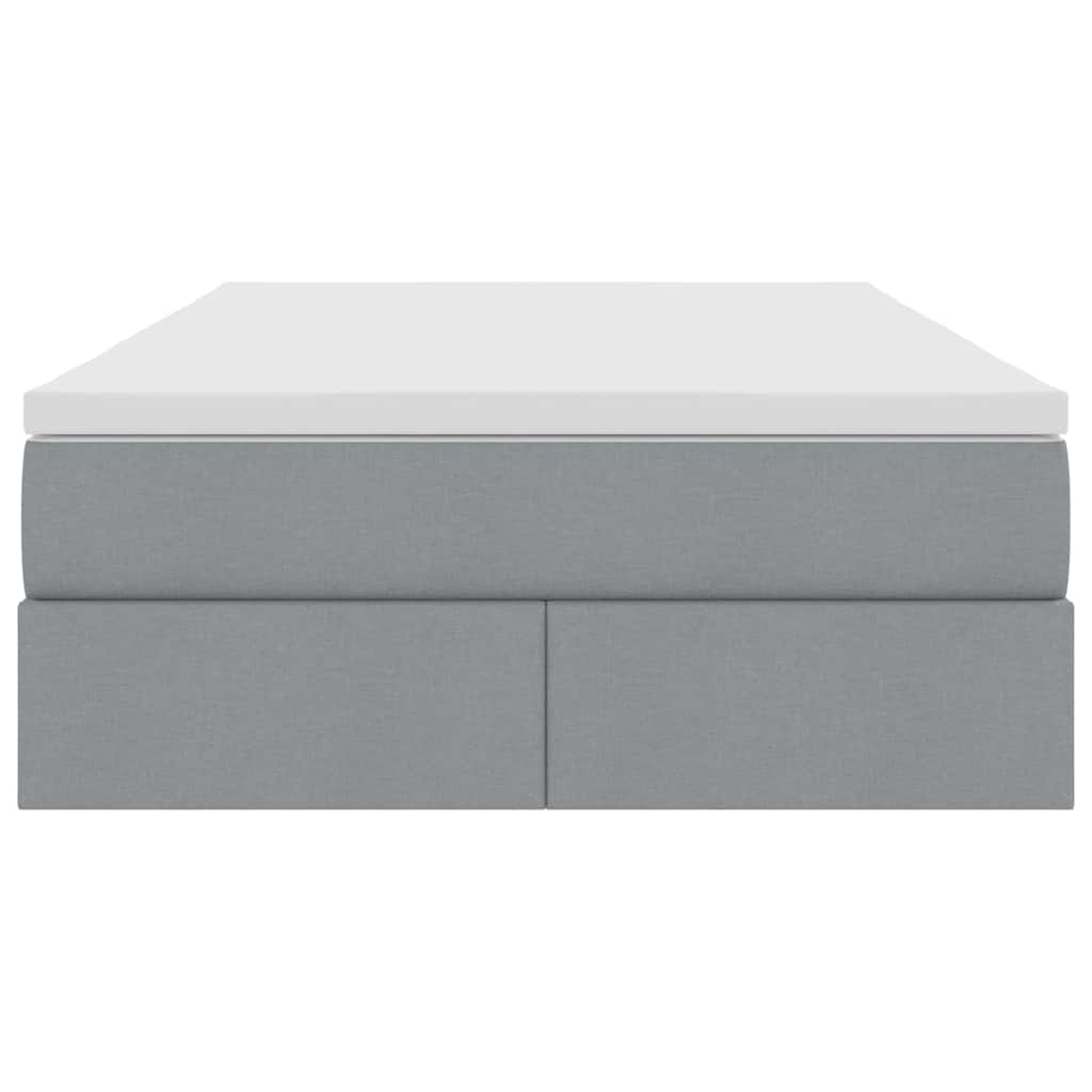 Lit avec rangement et matelas Gris clair 120 x 200 cm Polyester - XIOS