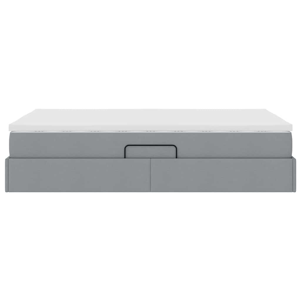 Lit avec rangement et matelas Gris clair 120 x 200 cm Polyester - XIOS
