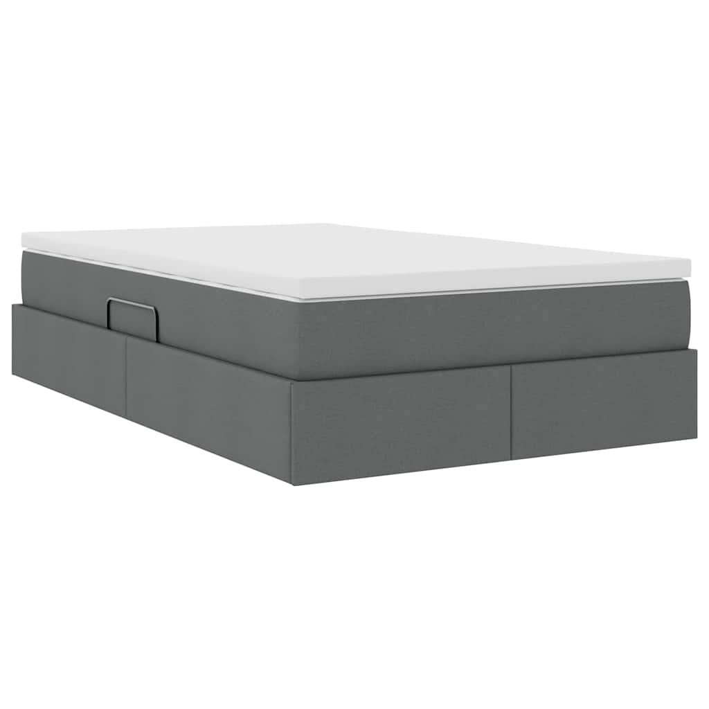 Lit avec rangement et matelas Gris foncé 120 x 200 cm Polyester - XIOS