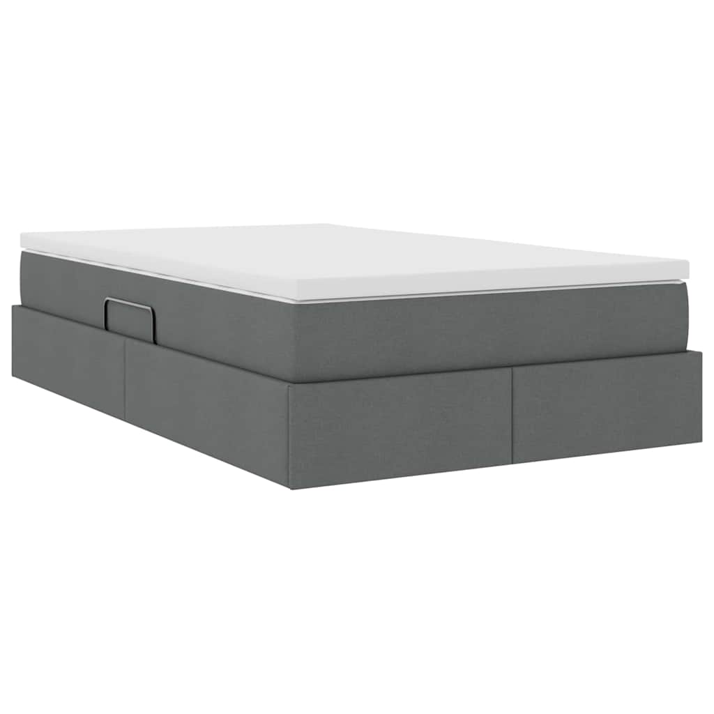 Lit avec rangement et matelas Gris foncé 120 x 200 cm Polyester - XIOS