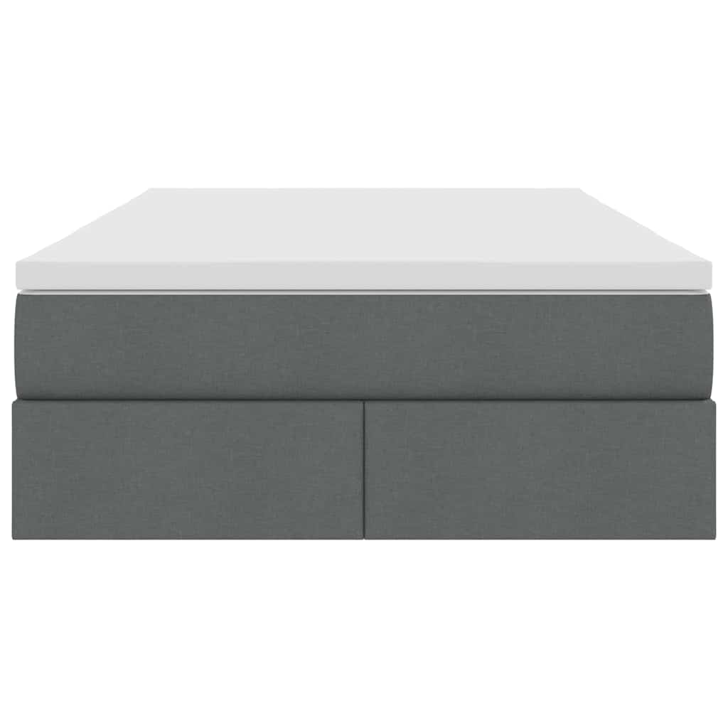 Lit avec rangement et matelas Gris foncé 120 x 200 cm Polyester - XIOS