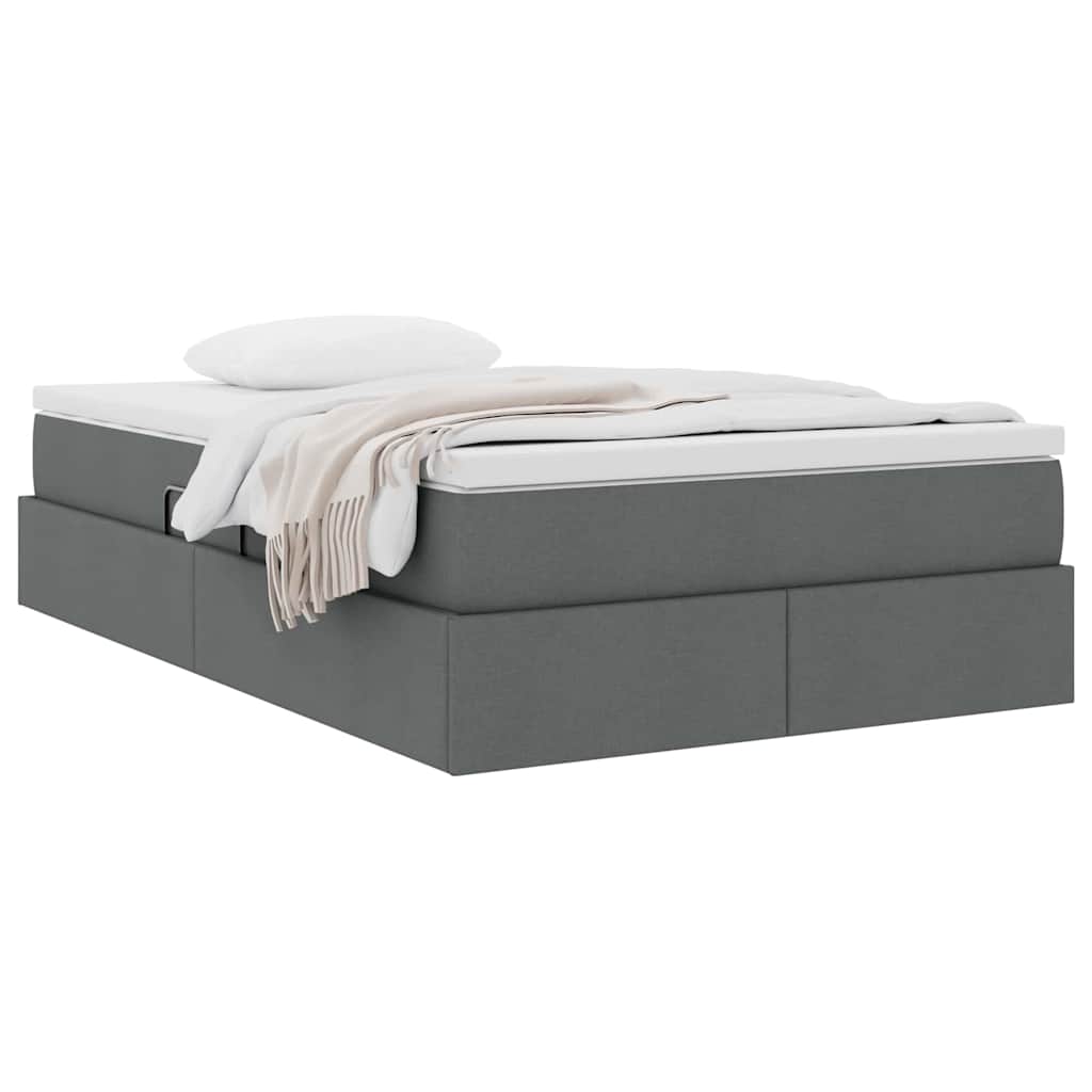 Lit avec rangement et matelas Gris foncé 120 x 200 cm Polyester - XIOS