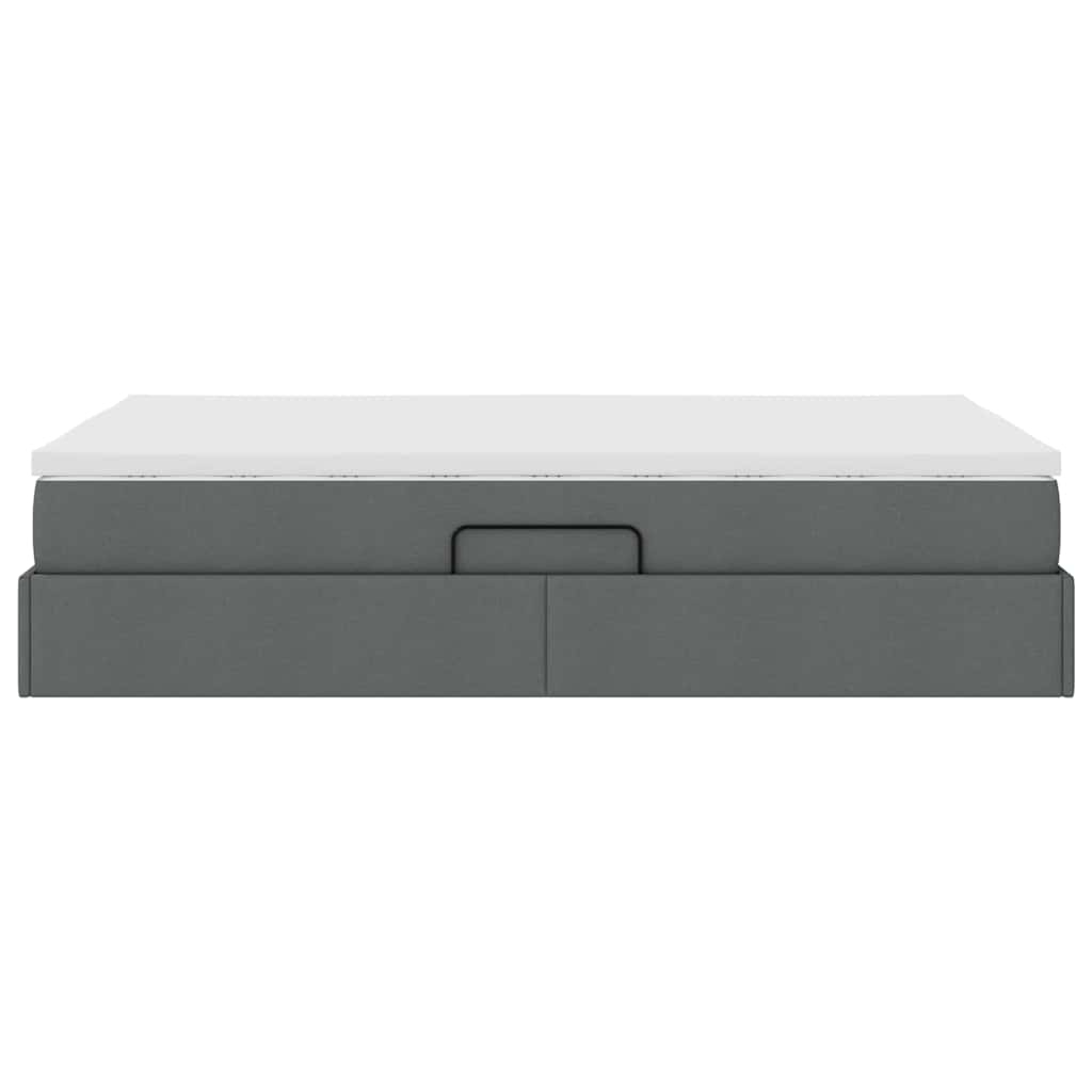 Lit avec rangement et matelas Gris foncé 120 x 200 cm Polyester - XIOS