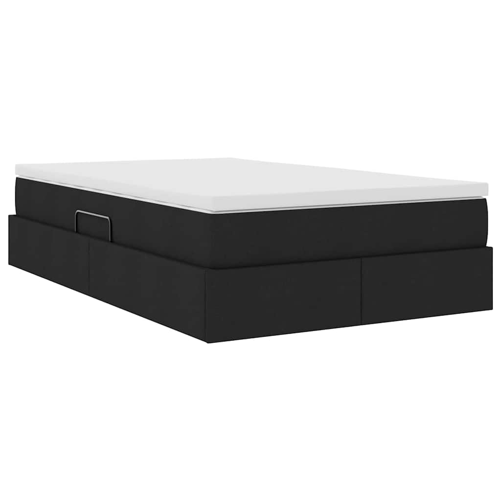 Lit avec rangement et matelas Noir 120 x 200 cm Polyester - XIOS