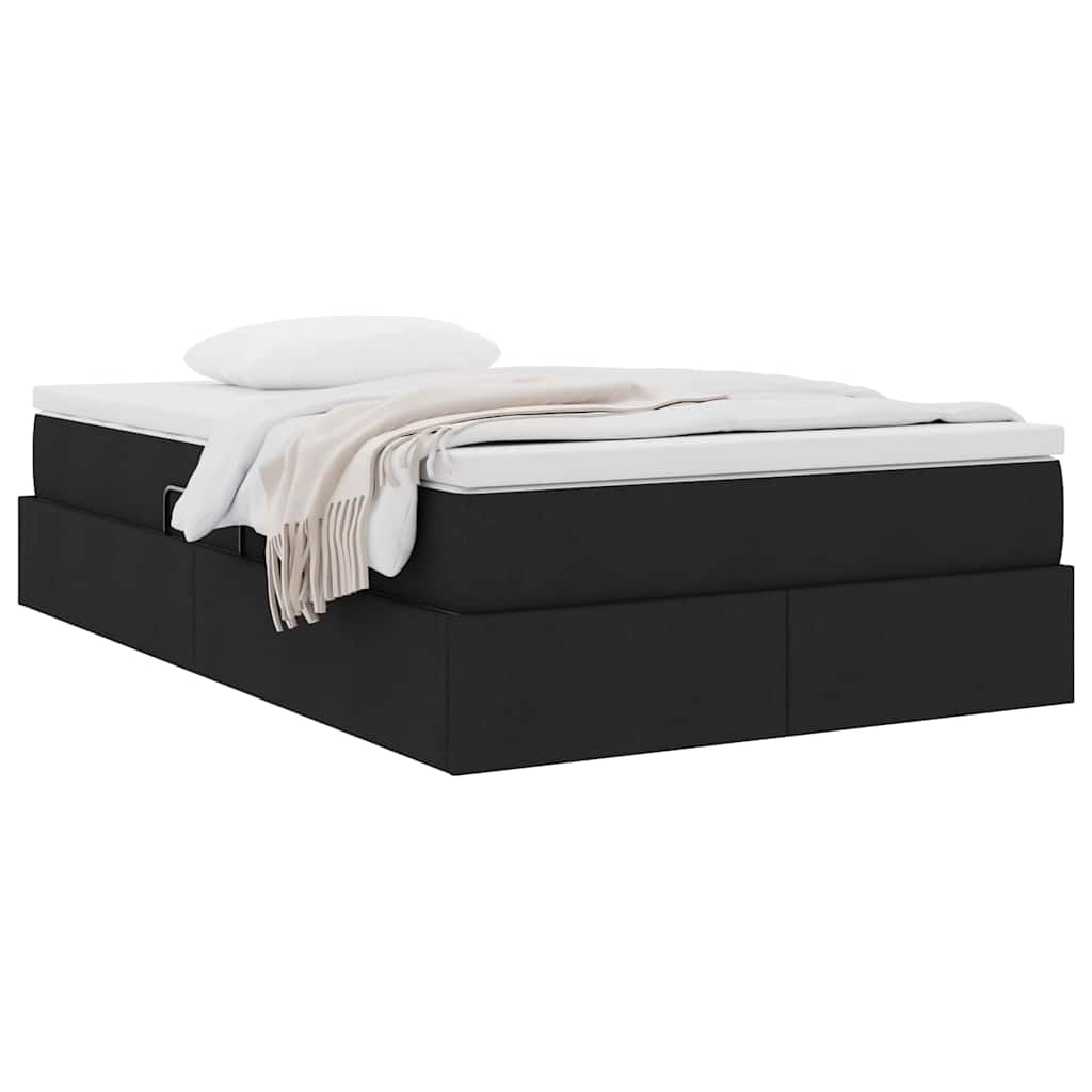 Lit avec rangement et matelas Noir 120 x 200 cm Polyester - XIOS