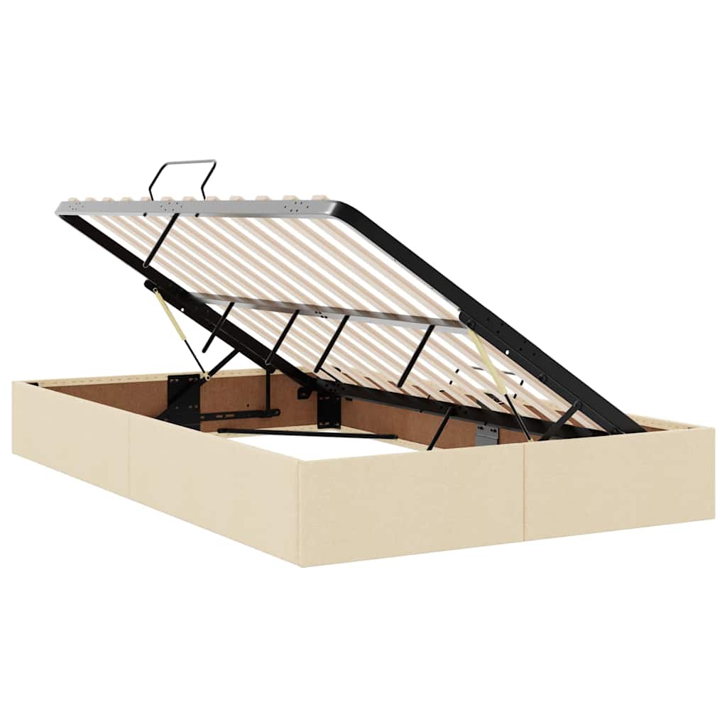 Lit avec rangement et matelas Crème 120 x 200 cm Polyester - XIOS