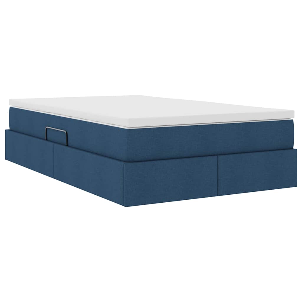 Lit avec rangement et matelas Bleu 120 x 200 cm Polyester - XIOS