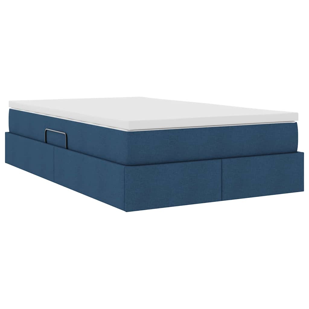 Lit avec rangement et matelas Bleu 120 x 200 cm Polyester - XIOS
