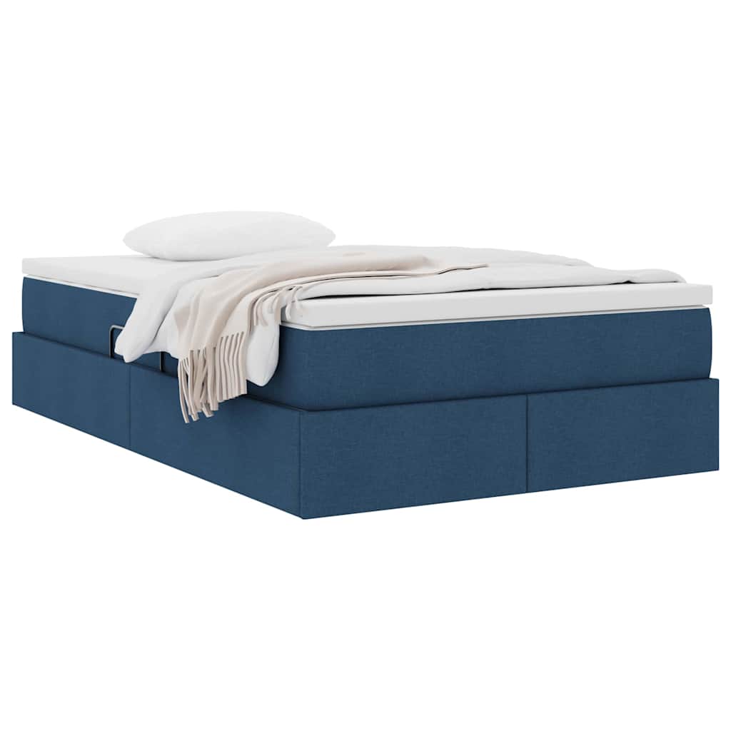 Lit avec rangement et matelas Bleu 120 x 200 cm Polyester - XIOS