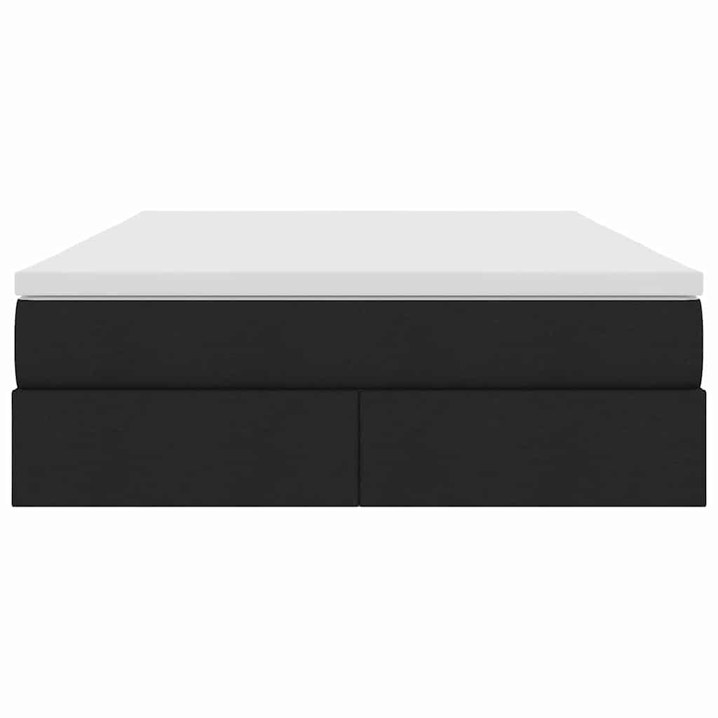 Lit avec rangement et matelas Noir 140 x 190 cm Polyester - XIOS