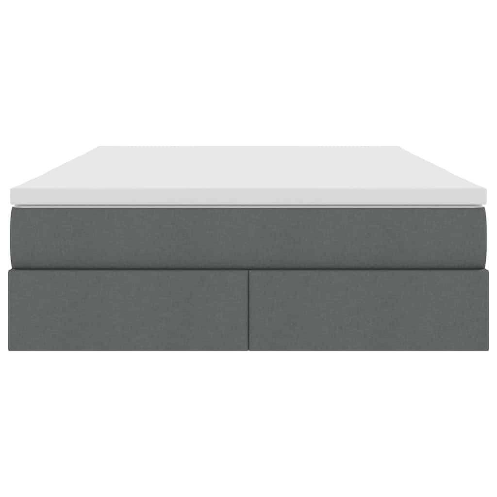 Lit avec rangement et matelas Gris foncé 140 x 200 cm Polyester - XIOS