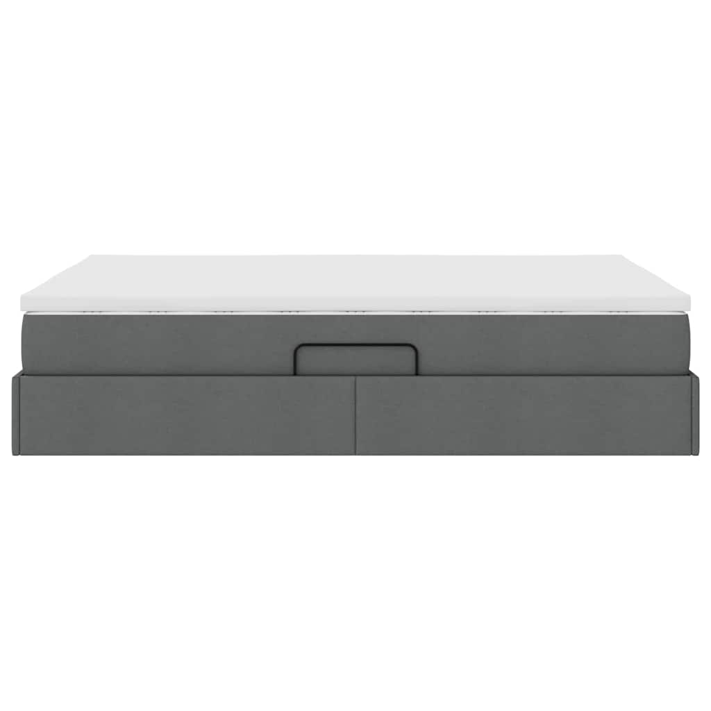 Lit avec rangement et matelas Gris foncé 140 x 200 cm Polyester - XIOS