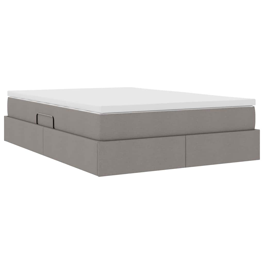 Lit avec rangement et matelas Taupe 140 x 200 cm Polyester - XIOS