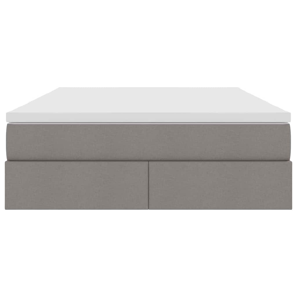 Lit avec rangement et matelas Taupe 140 x 200 cm Polyester - XIOS