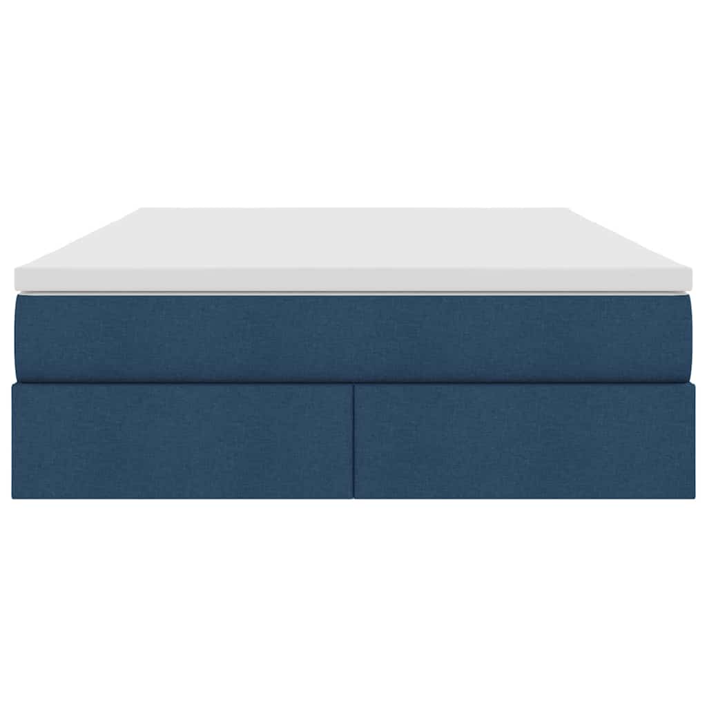 Lit avec rangement et matelas Bleu 140 x 200 cm Polyester - XIOS