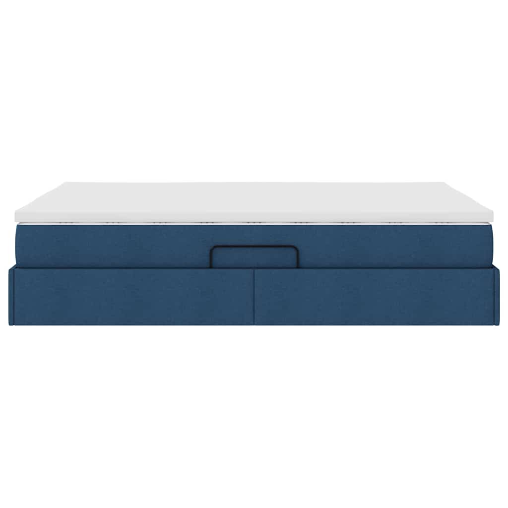 Lit avec rangement et matelas Bleu 140 x 200 cm Polyester - XIOS