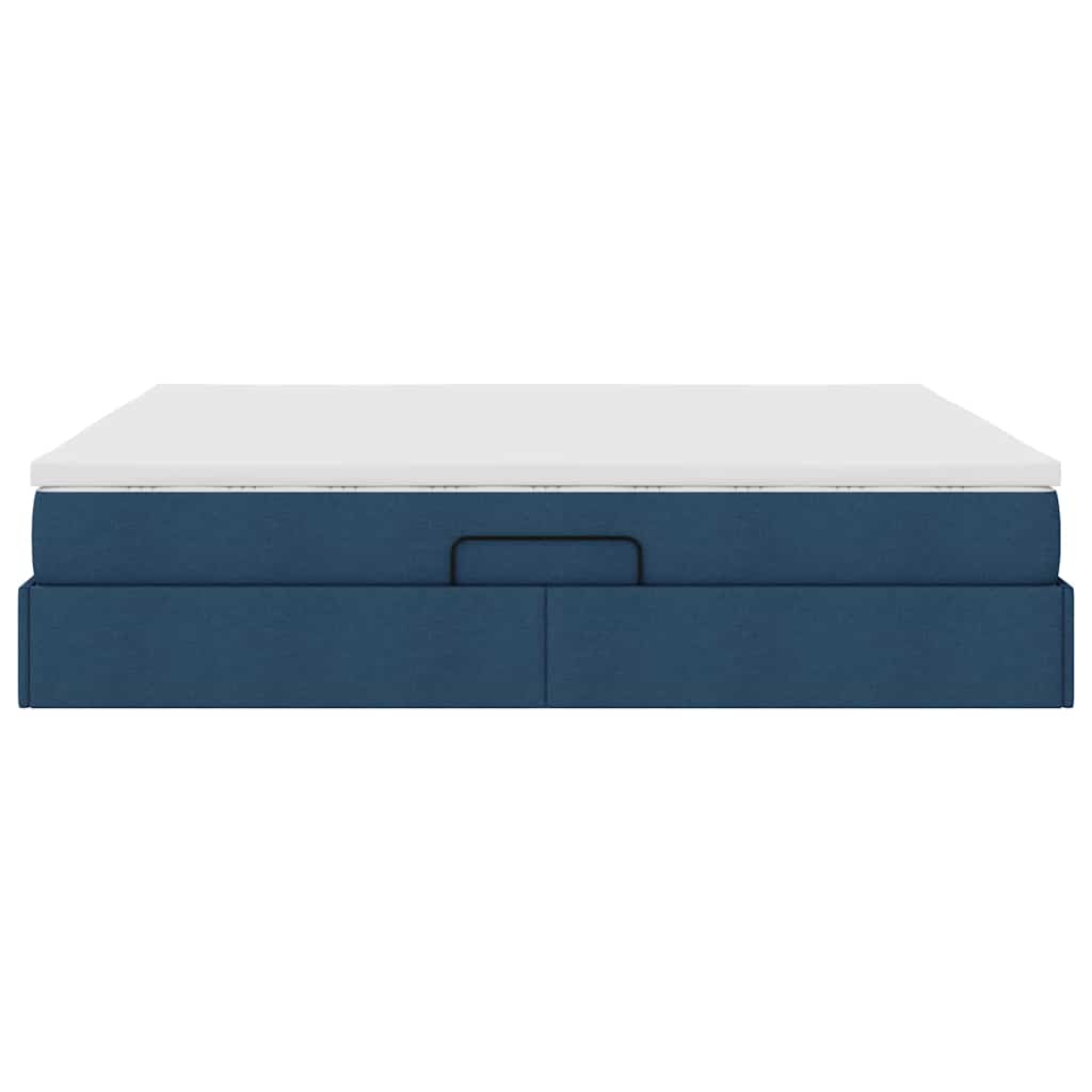Lit avec rangement et matelas Bleu 160 x 200 cm Polyester - XIOS