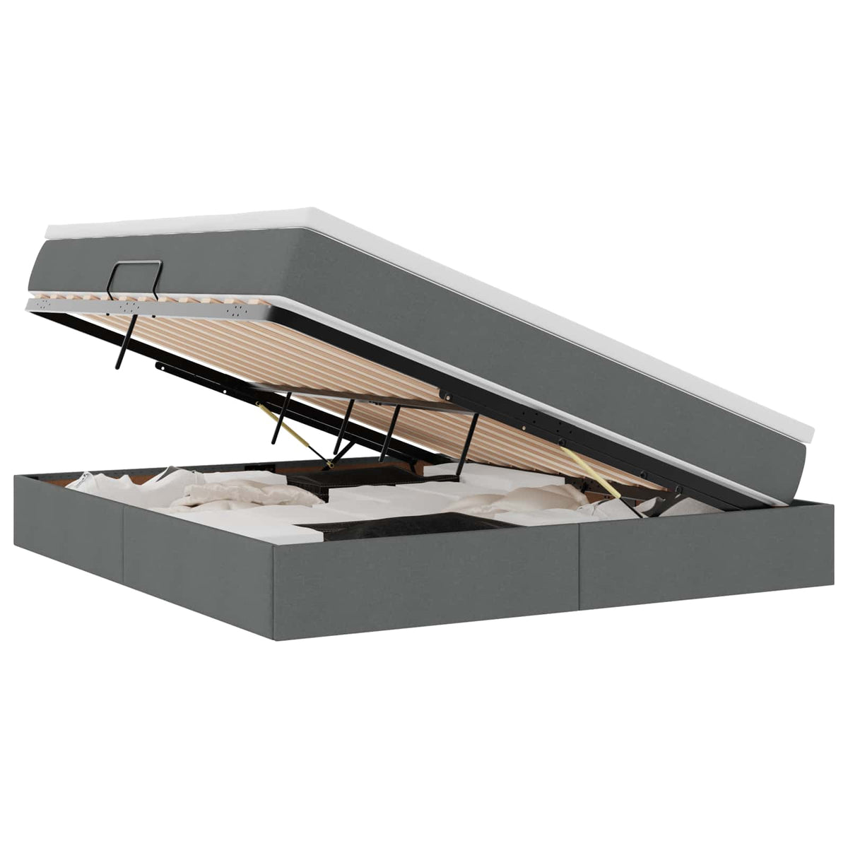 Lit avec rangement et matelas Gris foncé 180 x 200 cm Polyester