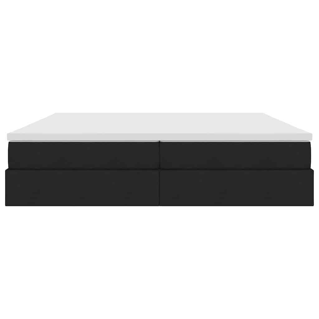 Lit avec rangement et matelas Noir 200 x 200 cm Polyester - XIOS