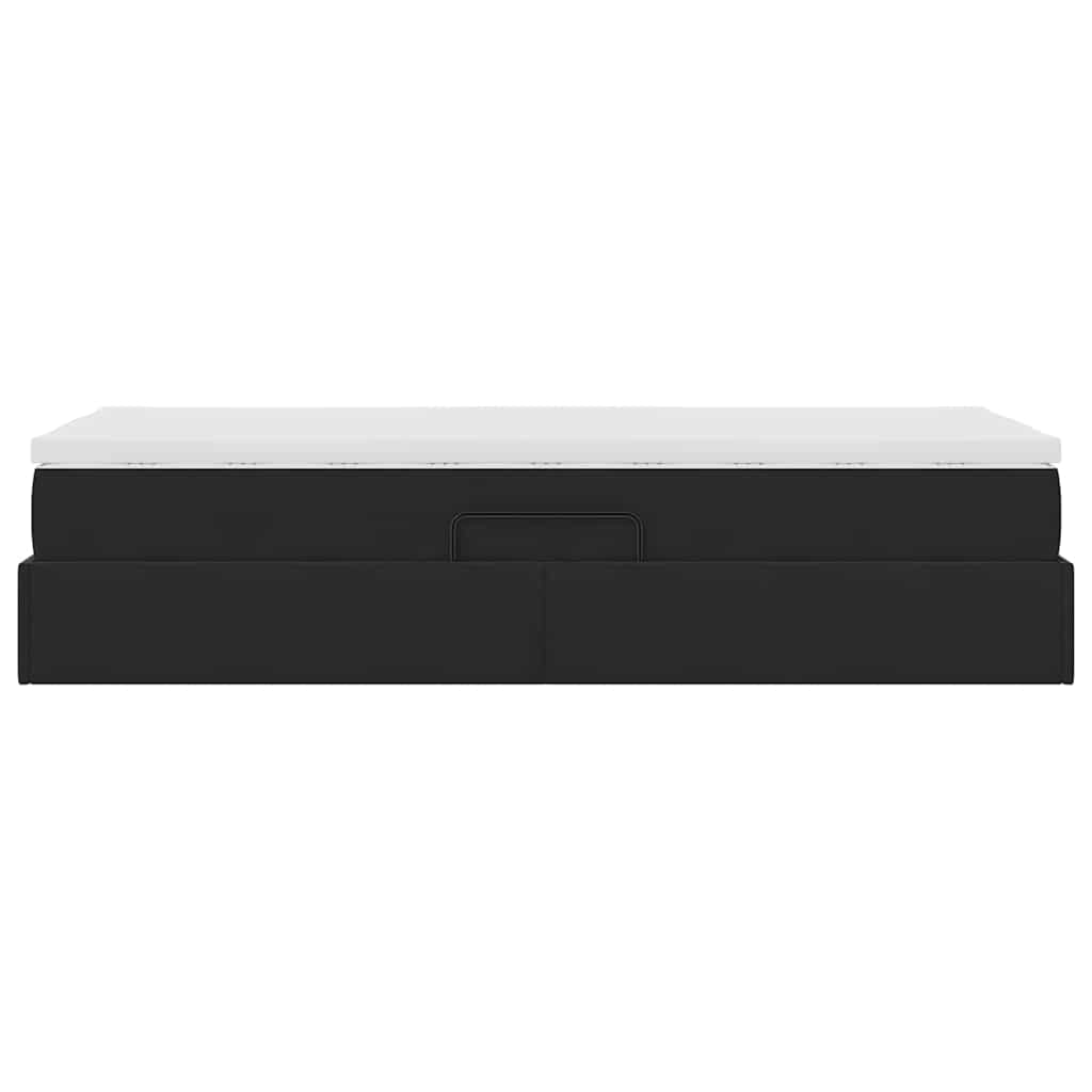 Lit avec rangement et matelas Noir 90 x 200 cm Velours