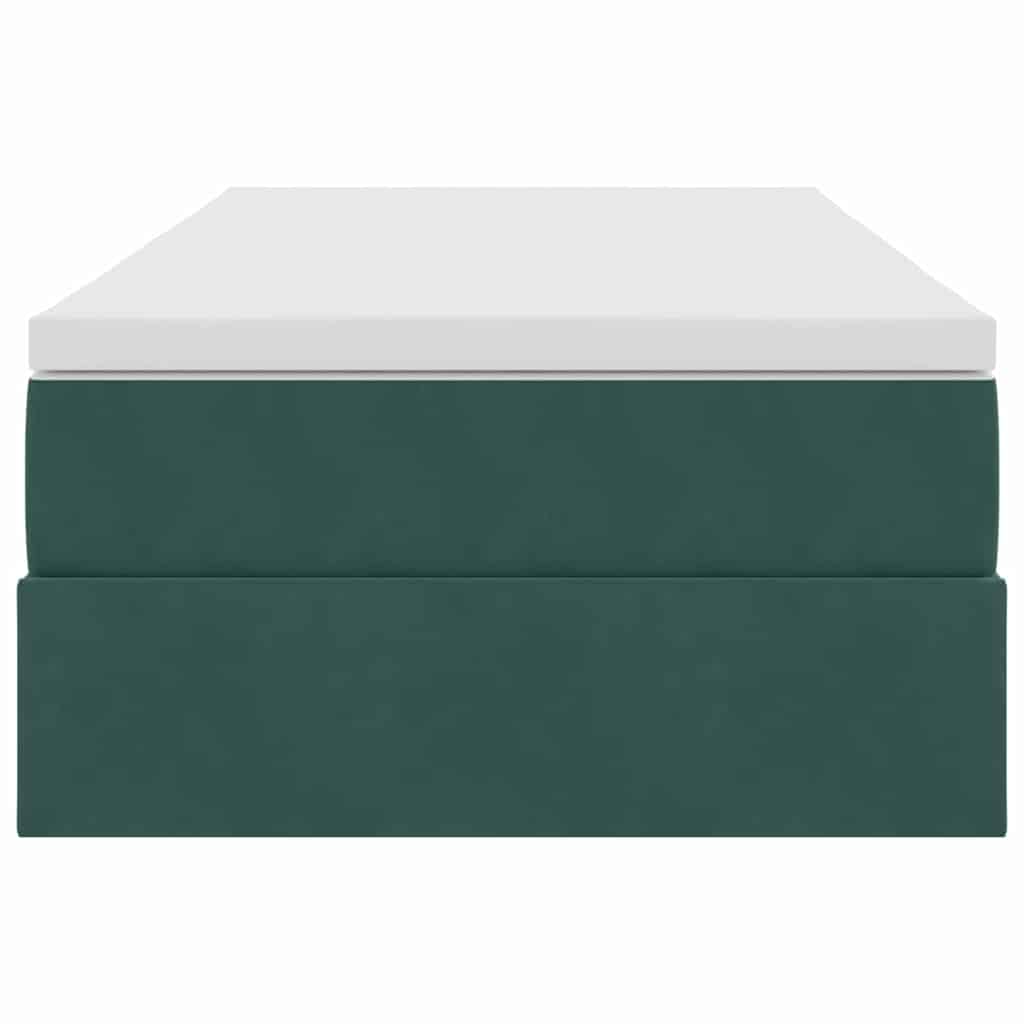 Lit avec rangement et matelas Vert foncé 90 x 200 cm Velours - XIOS