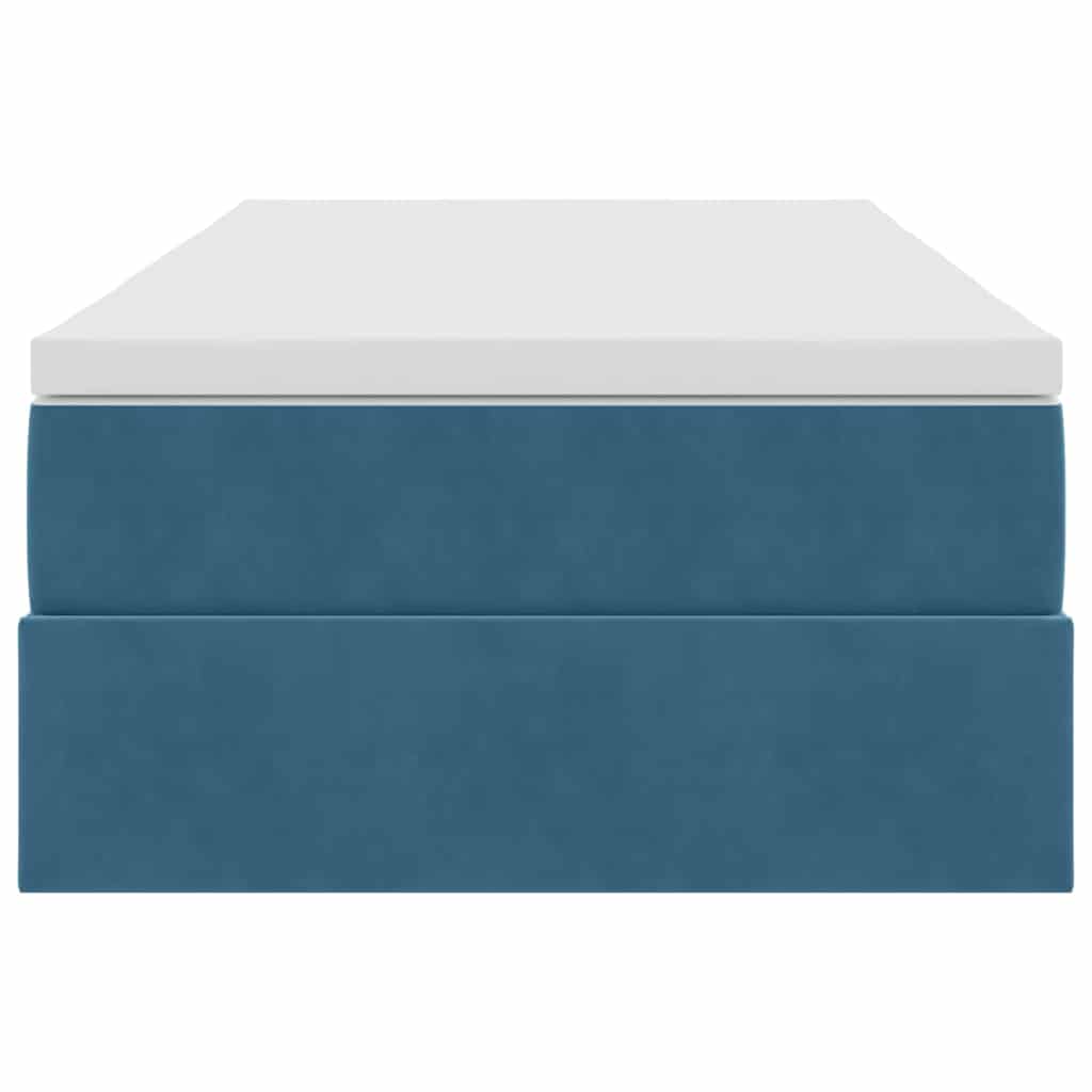 Lit avec rangement et matelas Bleu foncé 100 x 200 cm Velours - XIOS