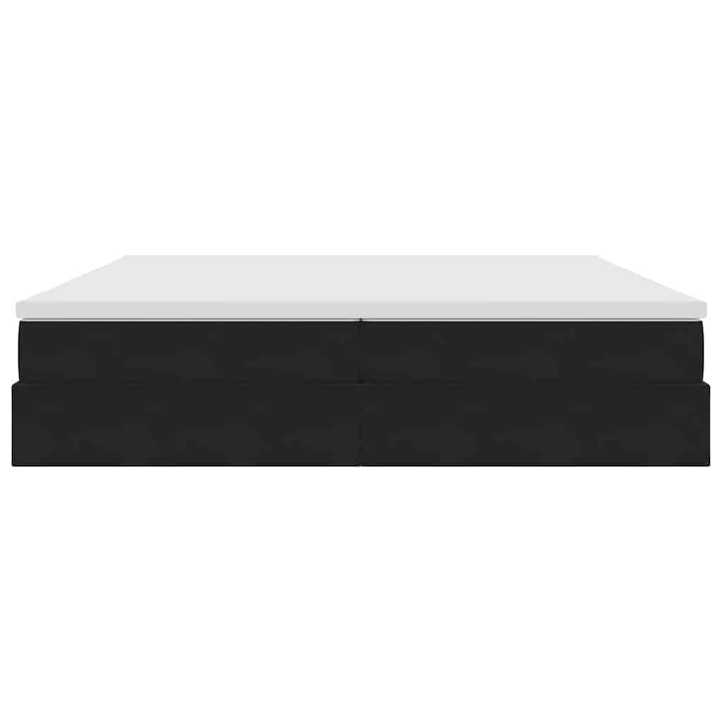 Lit avec rangement et matelas Noir 200 x 200 cm Velours - XIOS