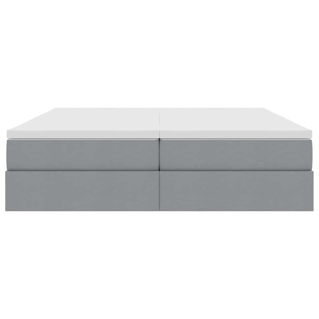 Lit avec rangement et matelas Gris clair 180 x 200 cm Polyester - XIOS