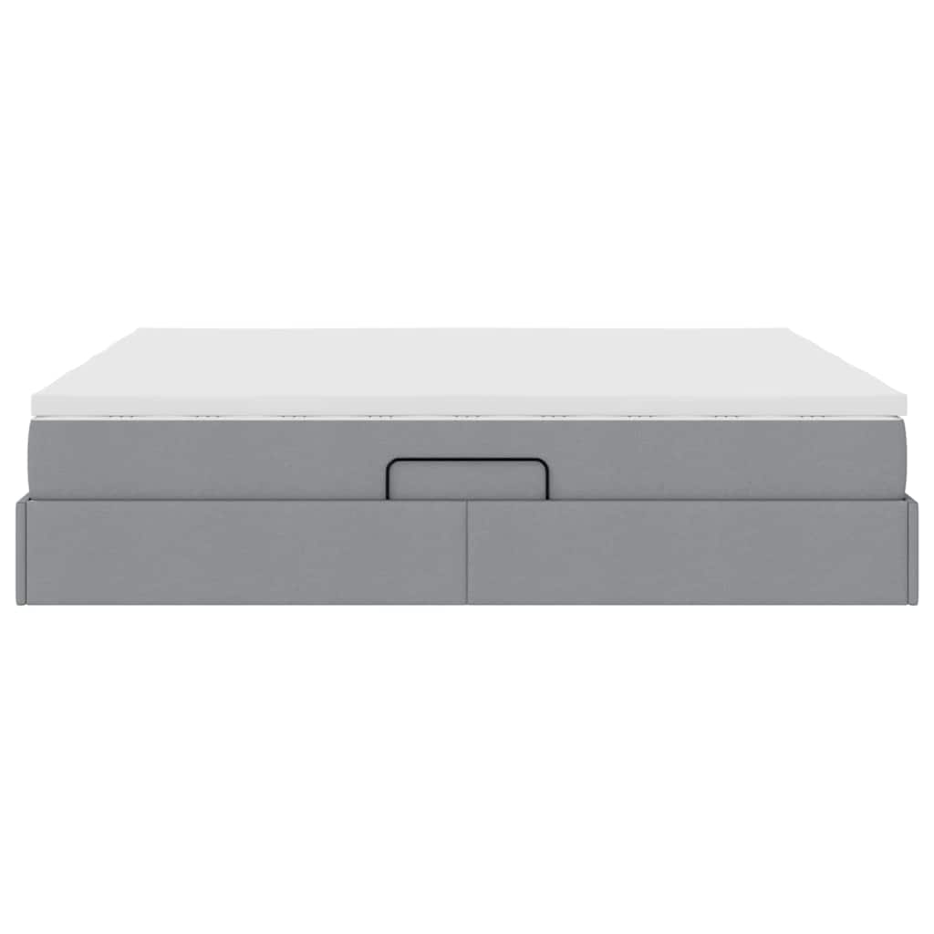 Lit avec rangement et matelas Gris clair 180 x 200 cm Polyester - XIOS
