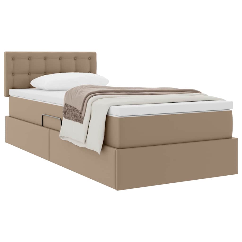 Lit avec rangement et matelas Cappuccino 90 x 200 cm - XIOS