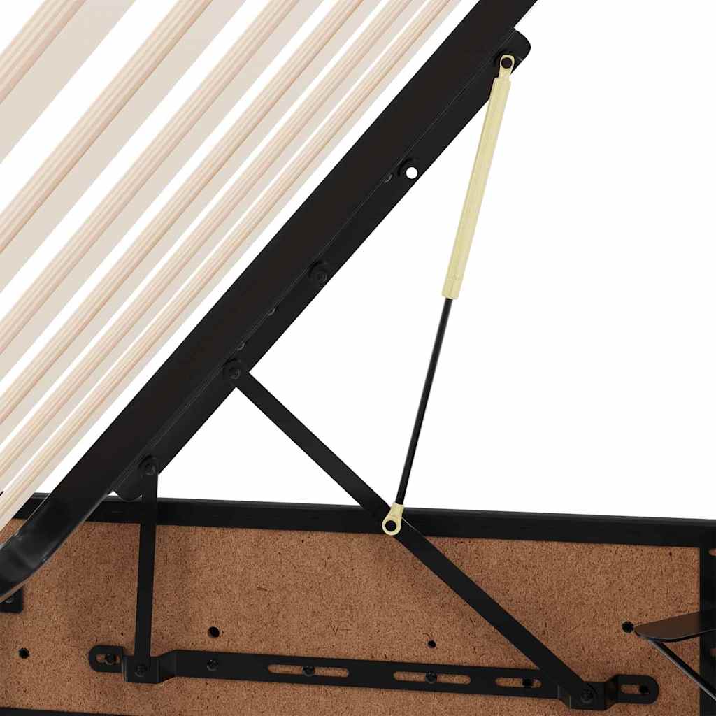 Lit avec rangement et matelas Noir 100 x 200 cm Simili cuir - XIOS