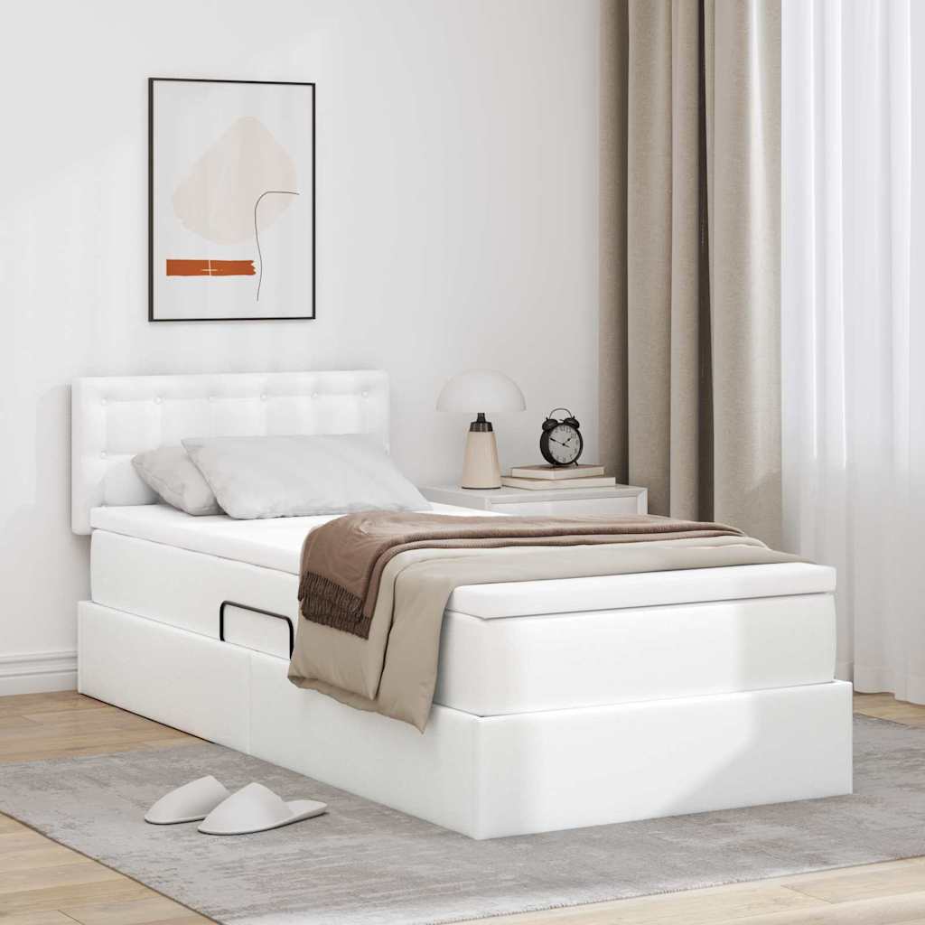 Lit avec rangement et matelas Blanc pur 100 x 200 cm - XIOS