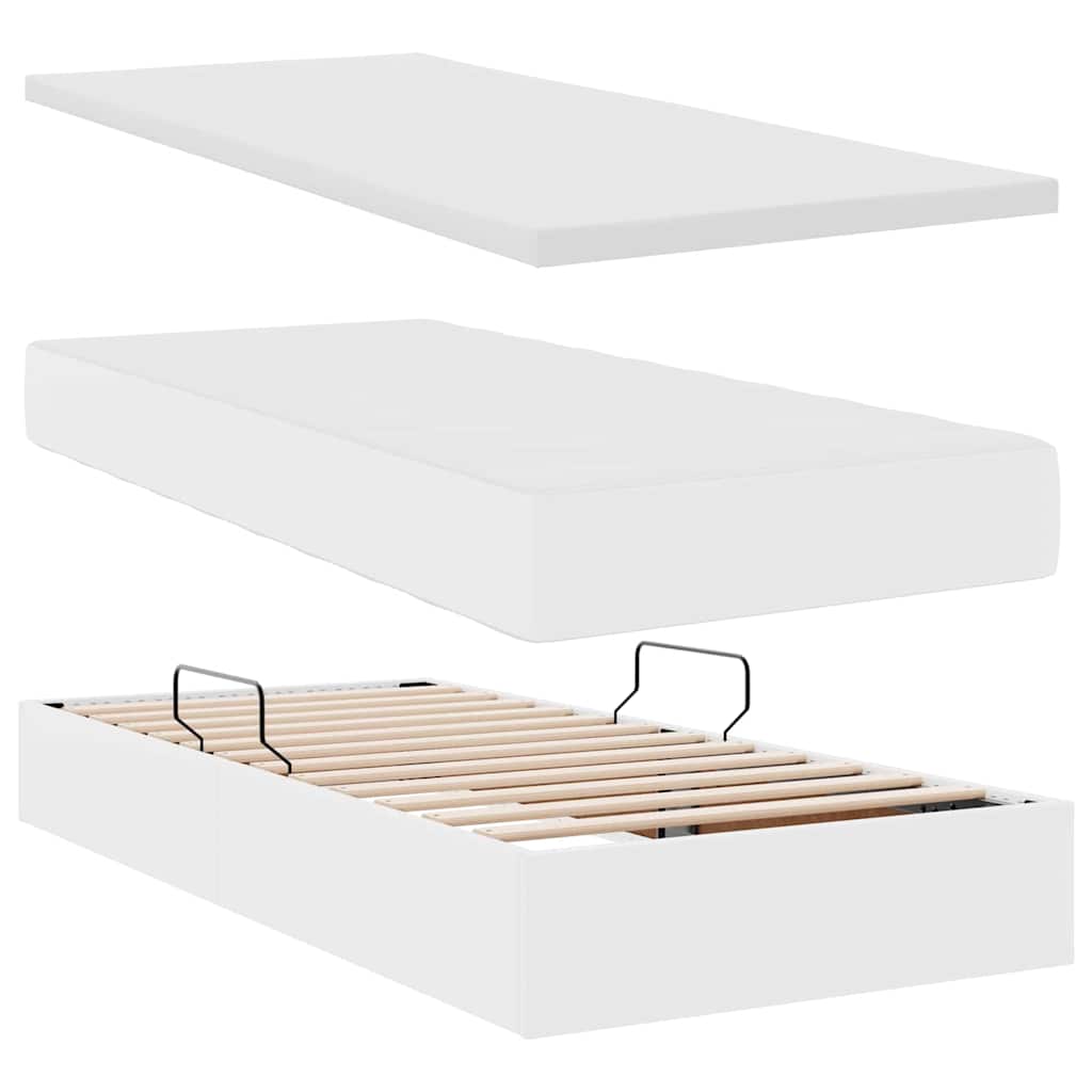 Lit avec rangement et matelas Blanc pur 100 x 200 cm - XIOS