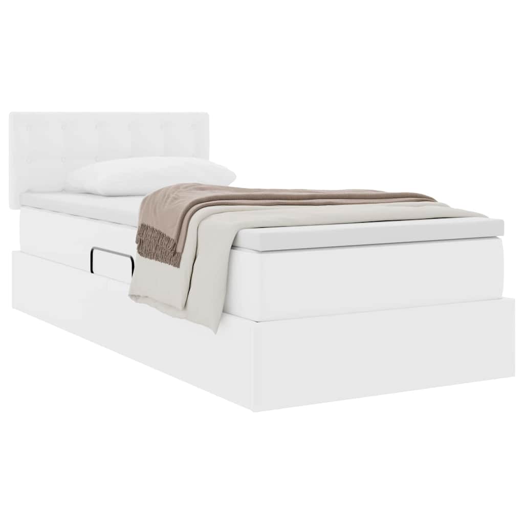 Lit avec rangement et matelas Blanc pur 100 x 200 cm - XIOS
