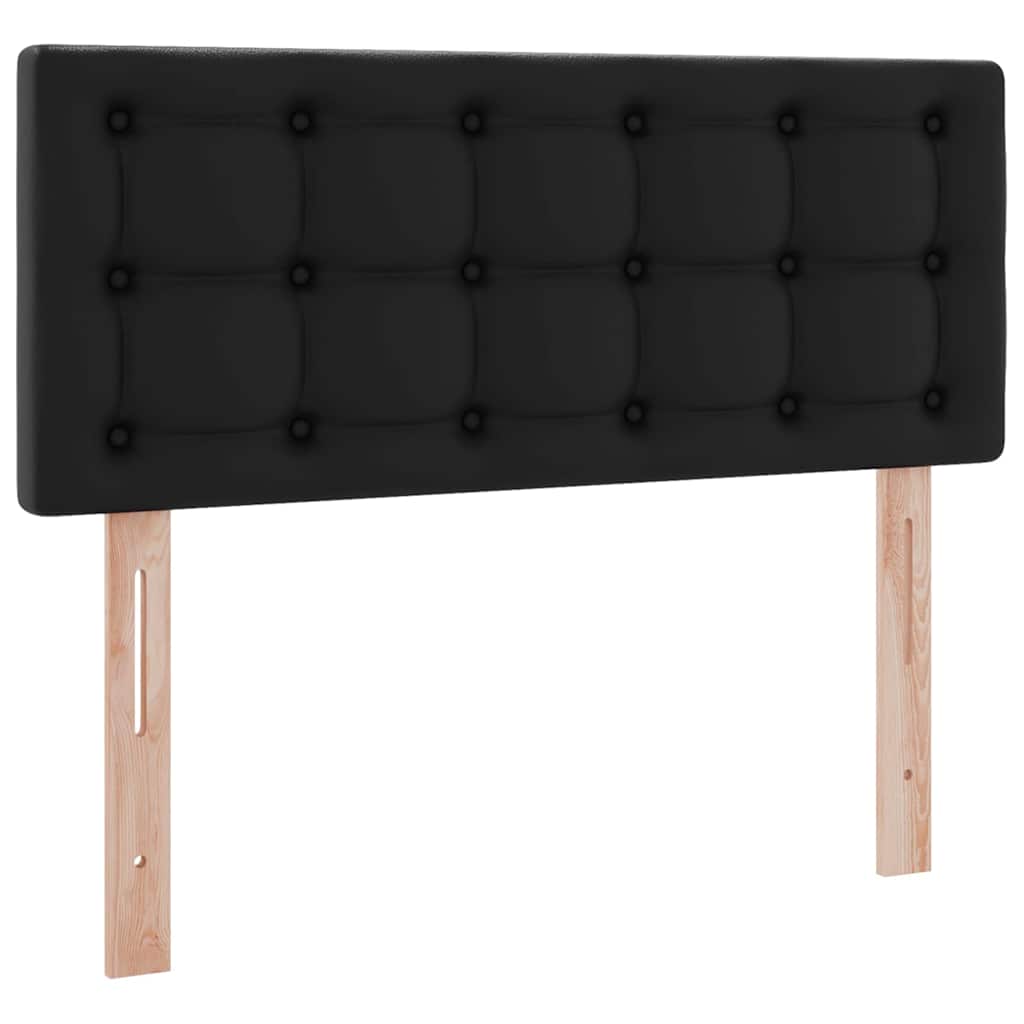 Lit avec rangement et matelas Noir 120 x 190 cm Simili cuir - XIOS