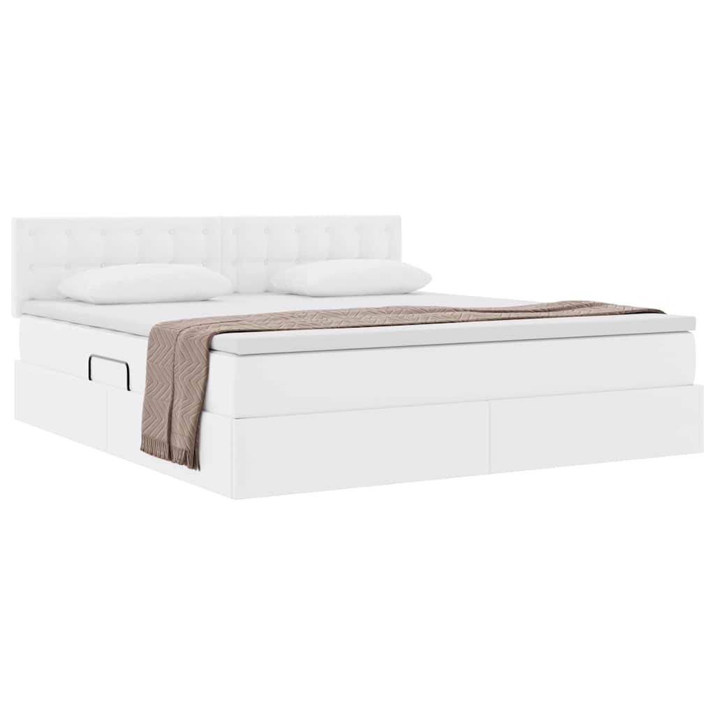 Lit avec rangement et matelas Blanc pur 160 x 200 cm - XIOS