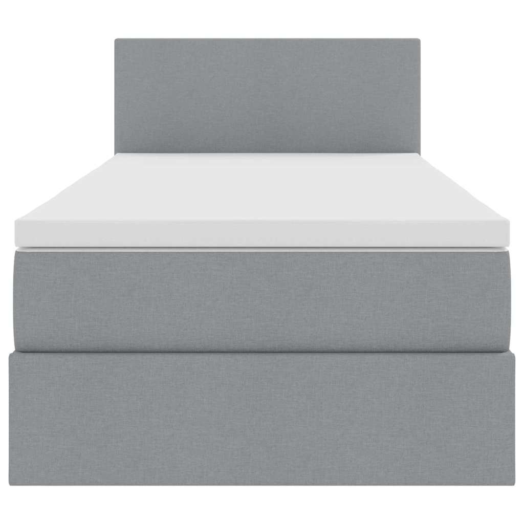 Lit avec rangement et matelas Gris clair 90 x 200 cm Velours - XIOS