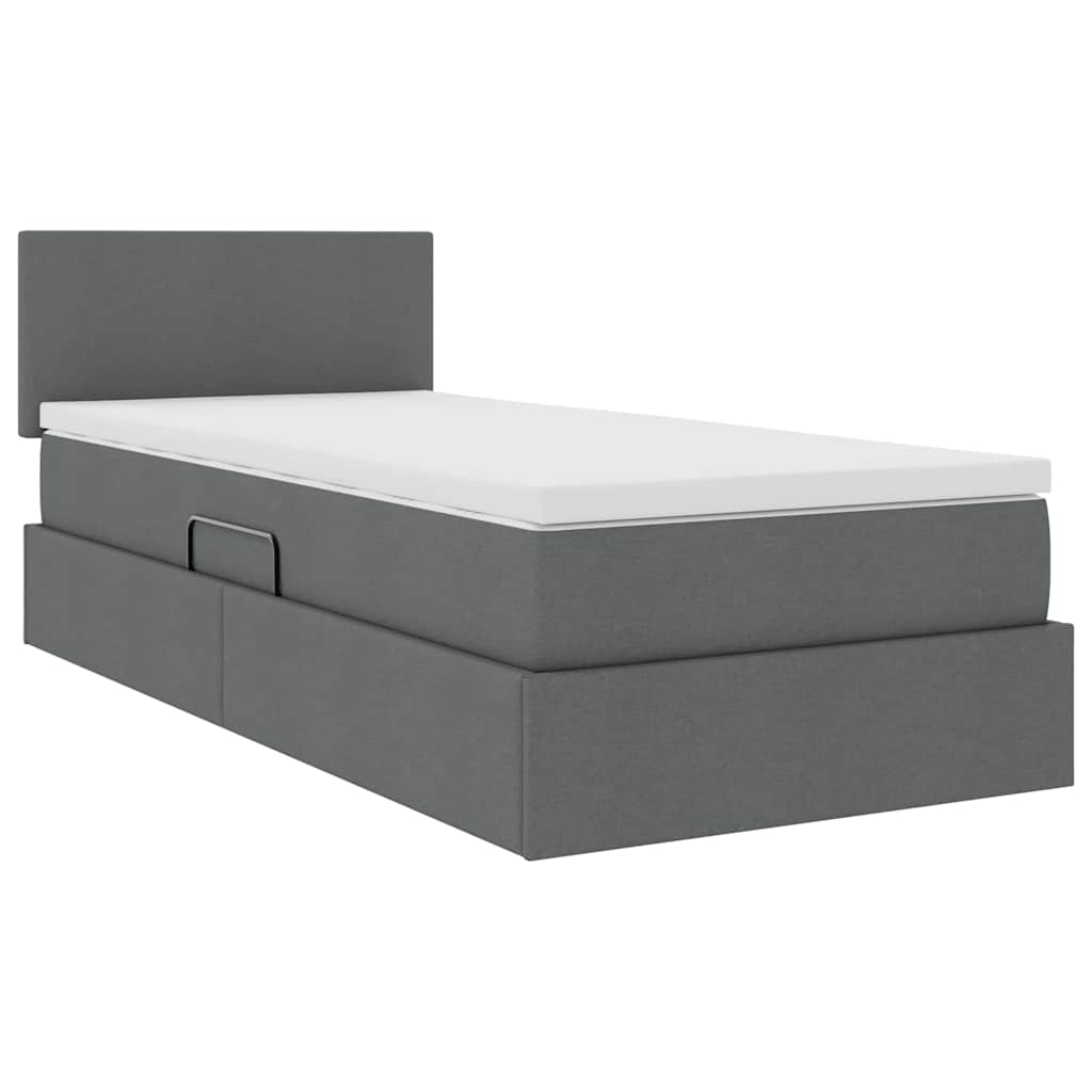 Lit avec rangement et matelas Gris foncé 100 x 200 cm - XIOS