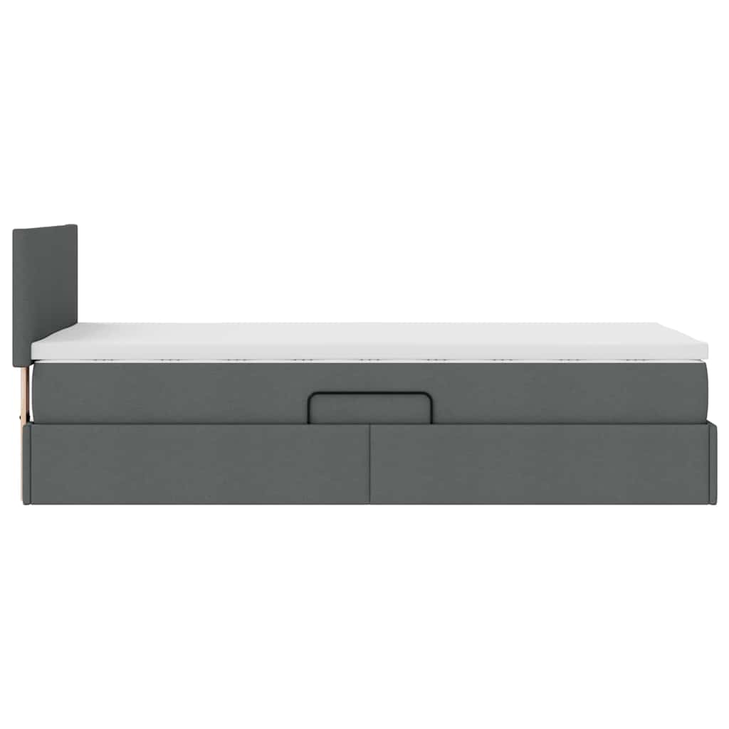 Lit avec rangement et matelas Gris foncé 100 x 200 cm - XIOS