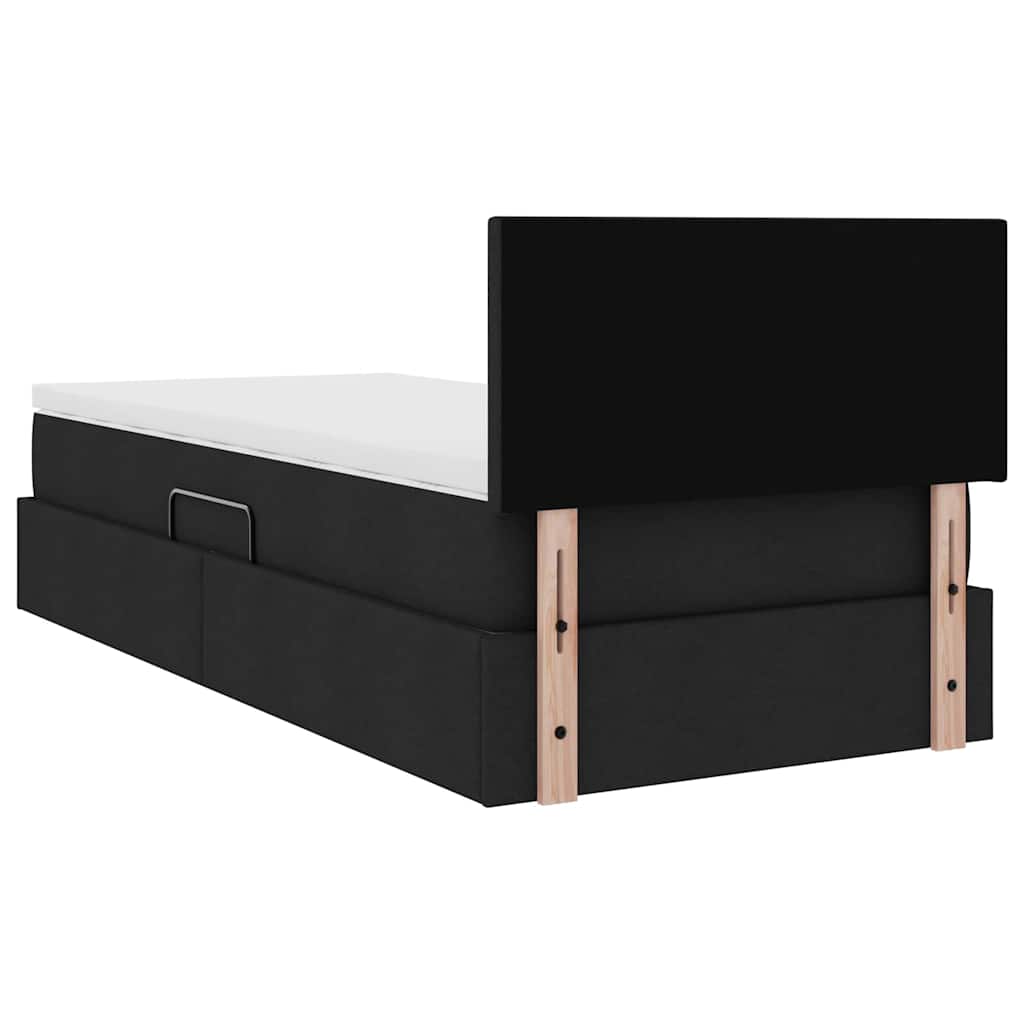 Lit avec rangement et matelas Noir 100 x 200 cm Velours - XIOS