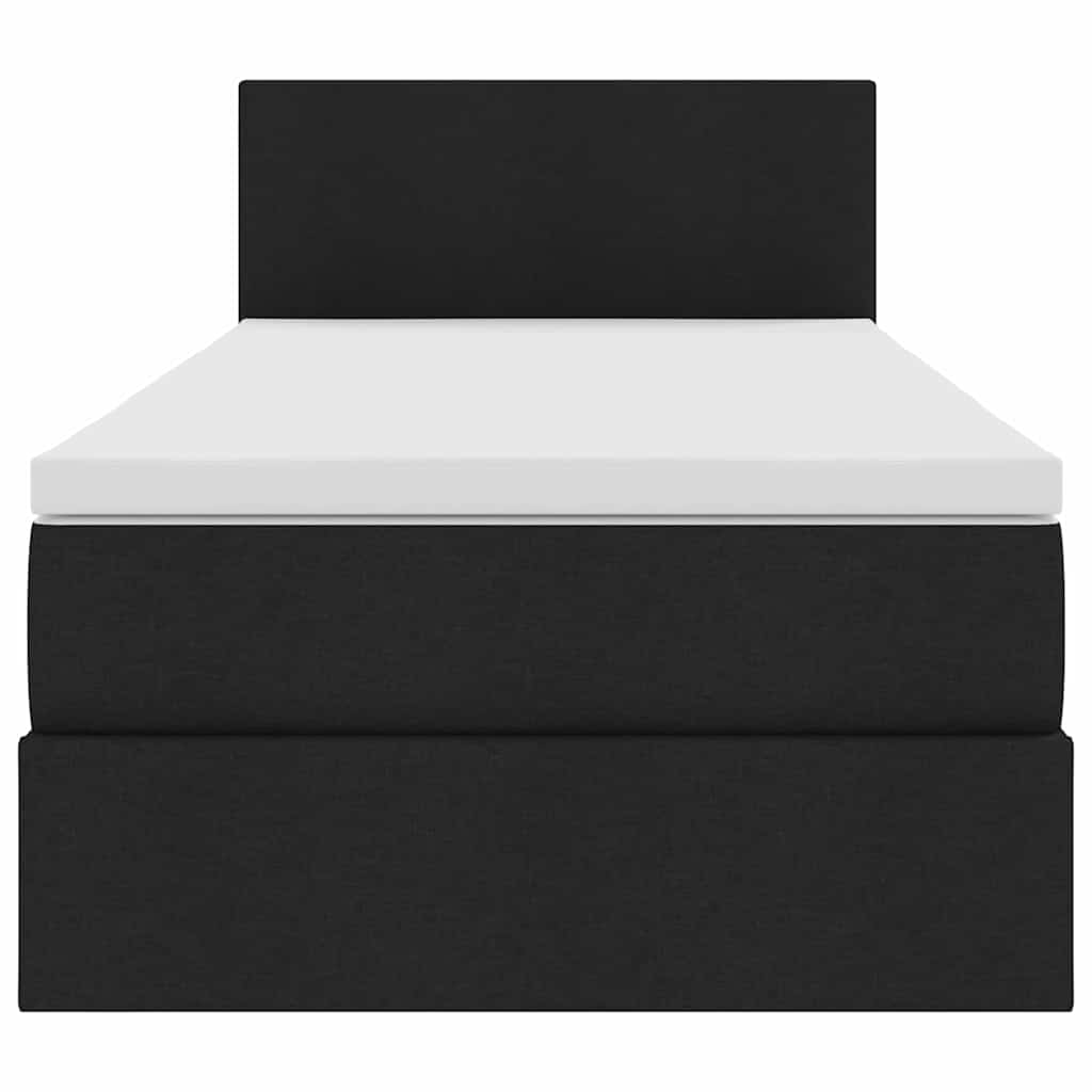 Lit avec rangement et matelas Noir 100 x 200 cm Velours - XIOS