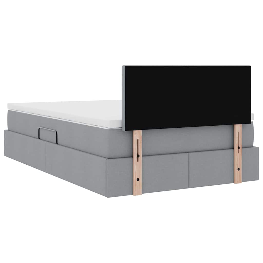 Lit avec rangement et matelas Gris clair 120 x 200 cm Velours - XIOS