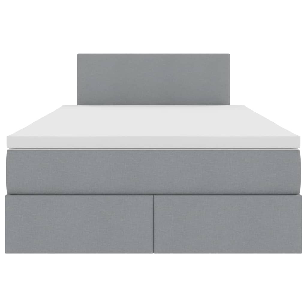 Lit avec rangement et matelas Gris clair 120 x 200 cm Velours - XIOS