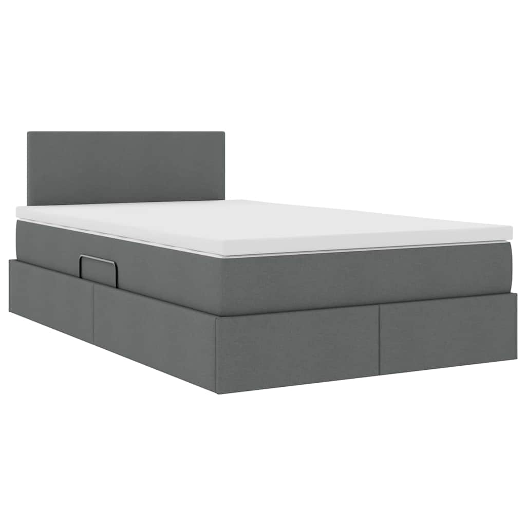 Lit avec rangement et matelas Gris foncé 120 x 200 cm Velours - XIOS