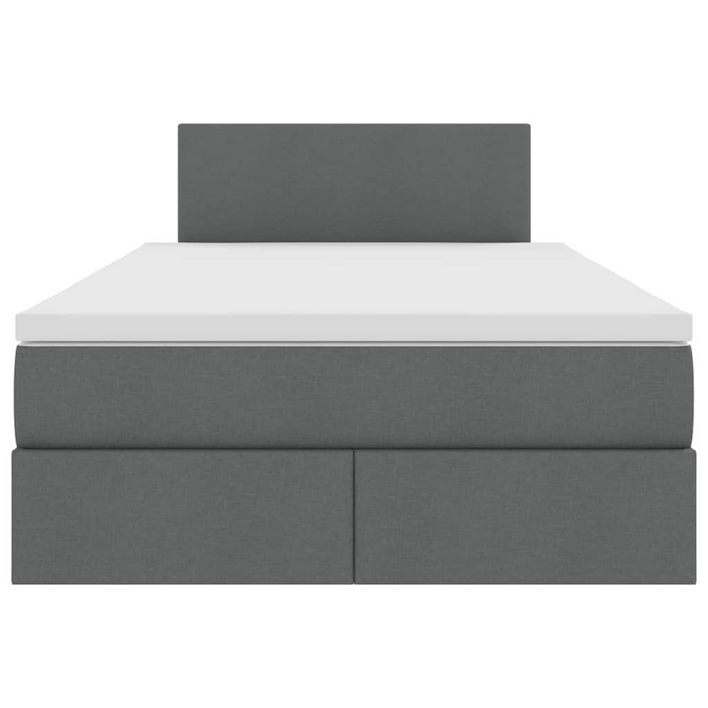 Lit avec rangement et matelas Gris foncé 120 x 200 cm Velours - XIOS
