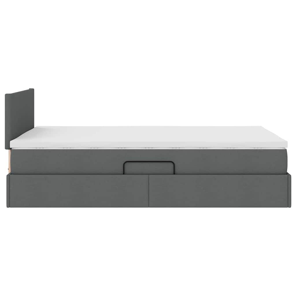 Lit avec rangement et matelas Gris foncé 120 x 200 cm Velours - XIOS
