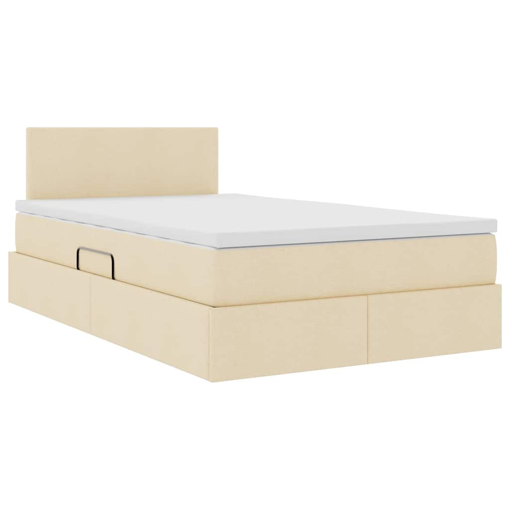Lit avec rangement et matelas avec matelas Crème 120 x 200 cm - XIOS